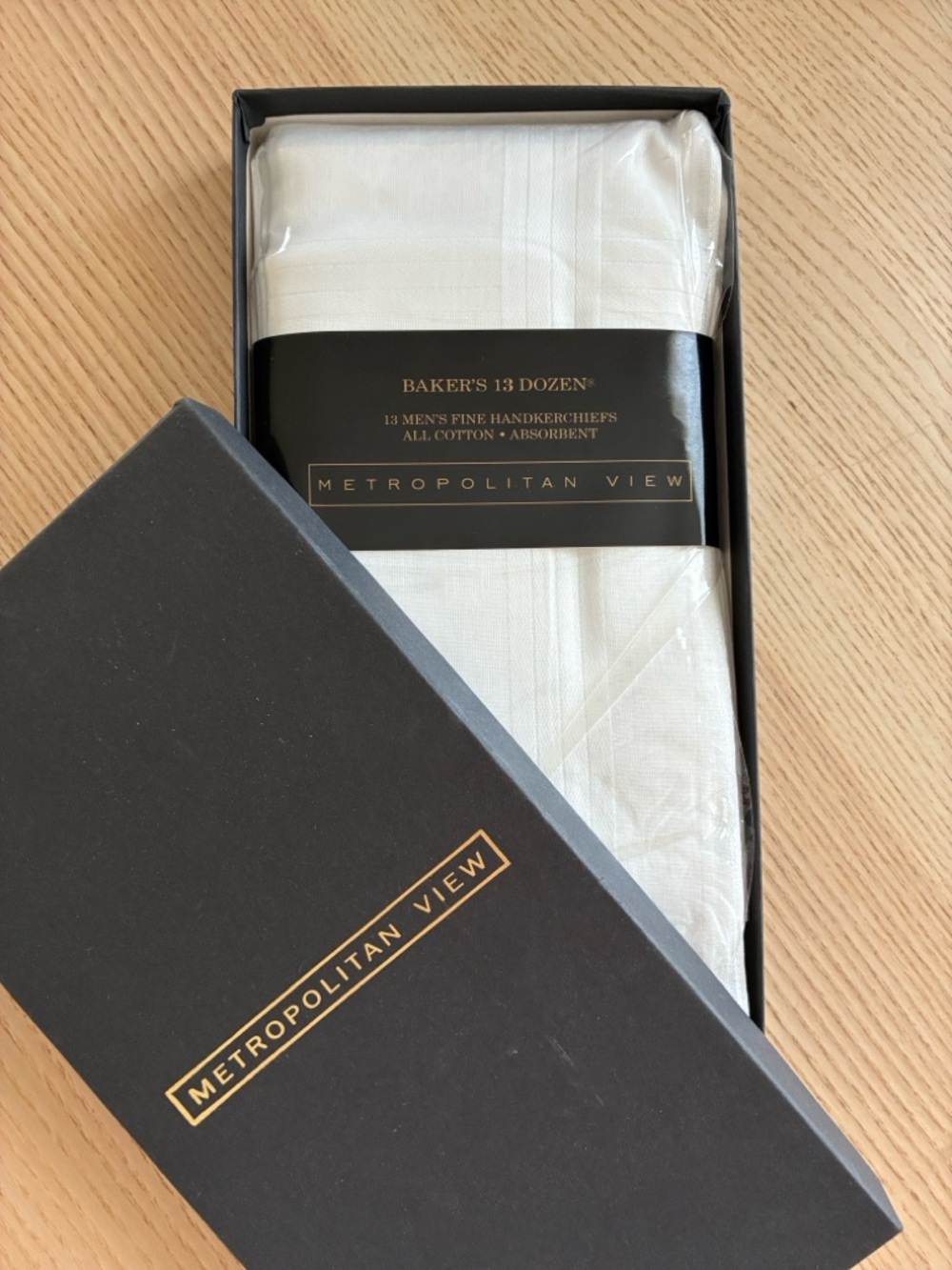 New Men's Cotton White Handkerchiefs Bakers Dozen set
